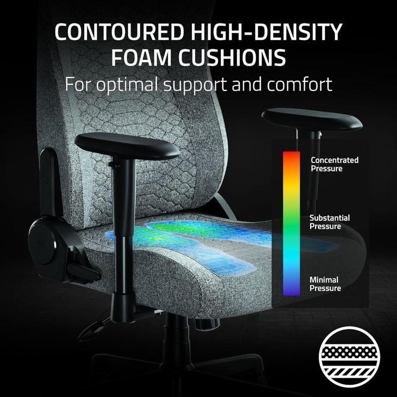 Razer Iskur V2 X - Essential Gaming Chair with Built-in Lumbar Support - Light Gray Edition, , large image number 4
