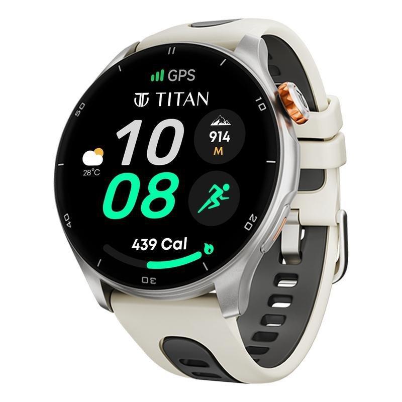 Titan Celestor Smartwatch - Titanium/Beige, , medium