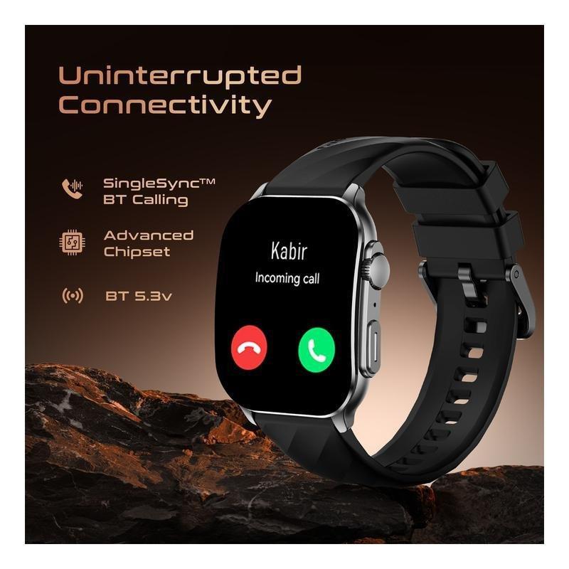 Titan Fastrack Horizon S1 Smartwatch - Gun Metal Case Black Silicone Strap, , large image number 1