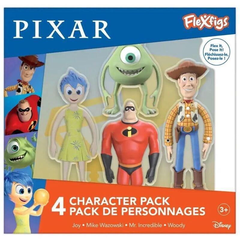 Flexifigs Pixar - Joy - Mike Wazowski - Mr. Incredible - Woody Character Pack (Pack of 4), , large image number 1