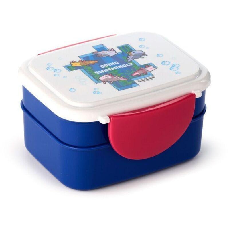 Puckator Minecraft Axolotl Clip Lock Stacked Bento Lunch Box With Cutlery, , large image number 0