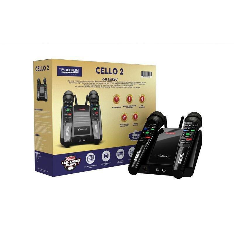 Platinum Karaoke Cello 2 Wireless Microphones Karaoke Player, , large image number 3