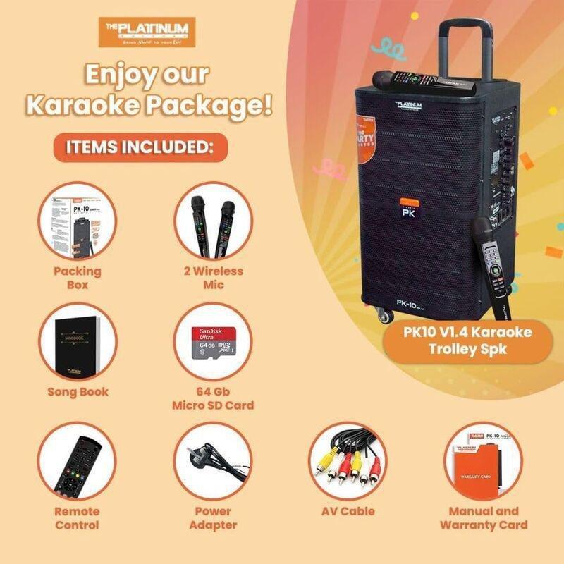 Platinum Karaoke PK10 Karaoke Trolly Speaker, , large image number 5
