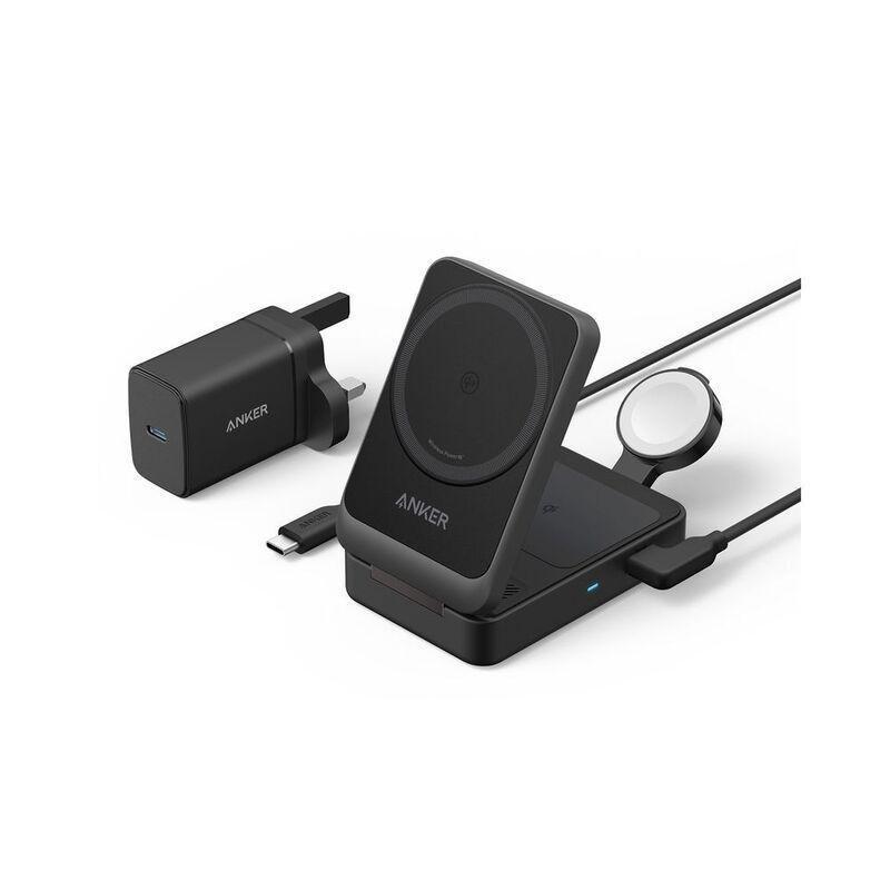 Anker Maggo Wireless Charging Station (15W/ Foldable 3-In-1) - Black, , medium