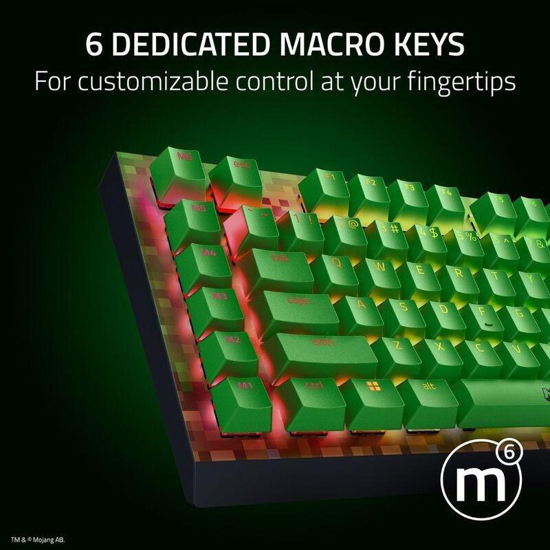 Razer Blackwidow V4 X Green Switch US Mechanical Gaming Keyboard With Razer Chroma RGB - (Minecraft Edition), , large image number 3