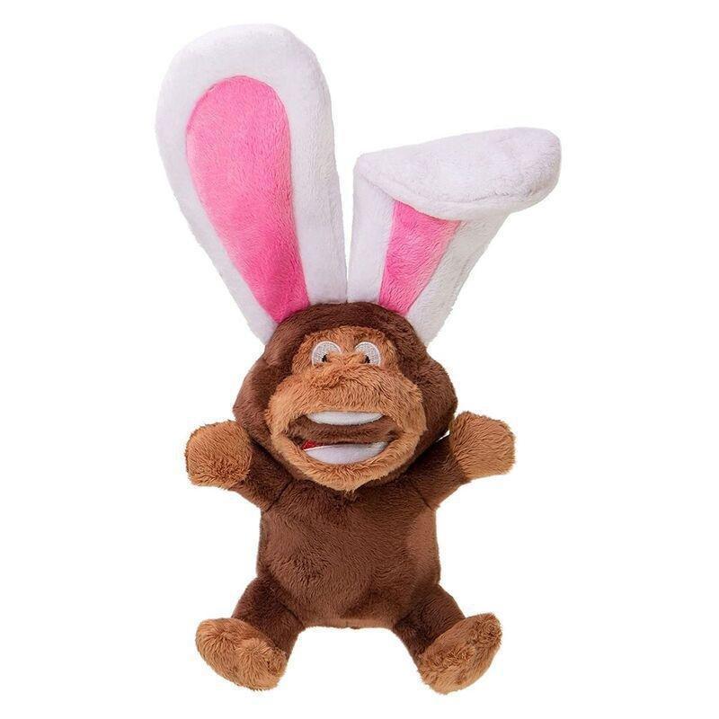 Godog Silent Squeak Flips Monkey Rabbit Durable Plush Dog Toy with Chew Guard Technology - Small, , large image number 0