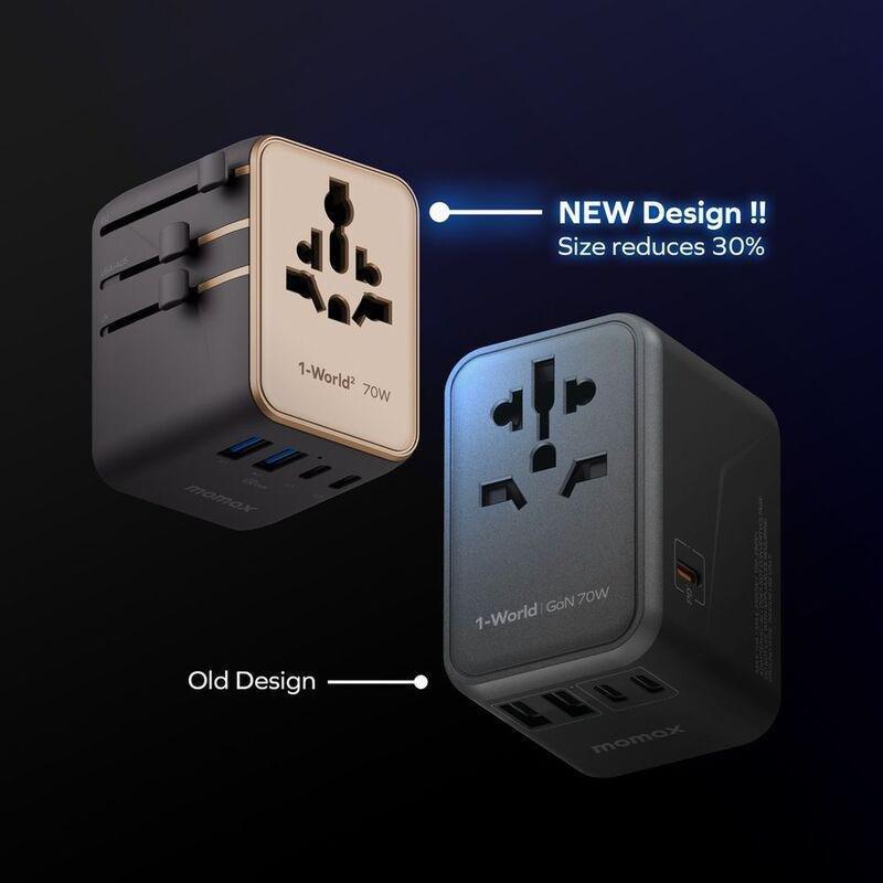 Momax 1-World 20W Travel Adaptor - Black, , large image number 4