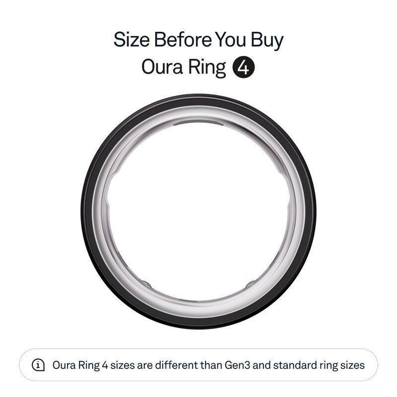 Oura Ring 4 Smart Ring Health Activity Tracker - Black (Ring Size 7), , medium