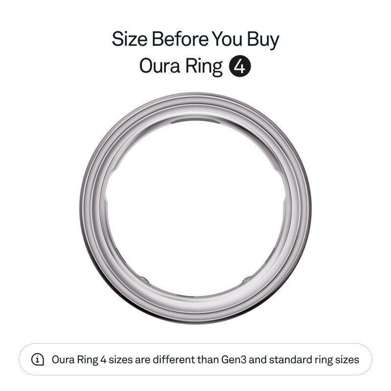 Oura Ring 4 Smart Ring Health Activity Tracker - Silver (Ring Size 10), , large image number 1