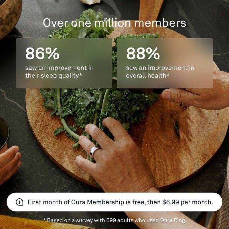 Oura Ring 4 Smart Ring Health Activity Tracker - Silver (Ring Size 10), , large image number 4