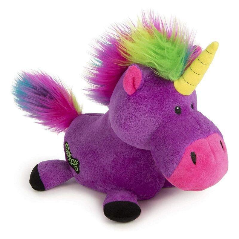 Godog Unicorns Durable Plush Dog Toy with Chew Guard Technology with Squeaker - Purple - Large, , large image number 0