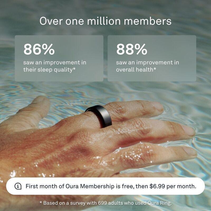 Oura Ring 4 Smart Ring Health Activity Tracker - Stealth (Ring Size 8), , large image number 4