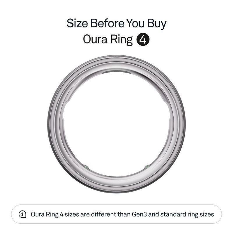 Oura Ring 4 Smart Ring Health Activity Tracker - Brushed Silver (Ring Size 15), , medium
