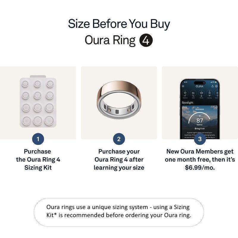 Oura Ring 4 Smart Ring Health Activity Tracker - Rose Gold (Ring Size 6), , medium