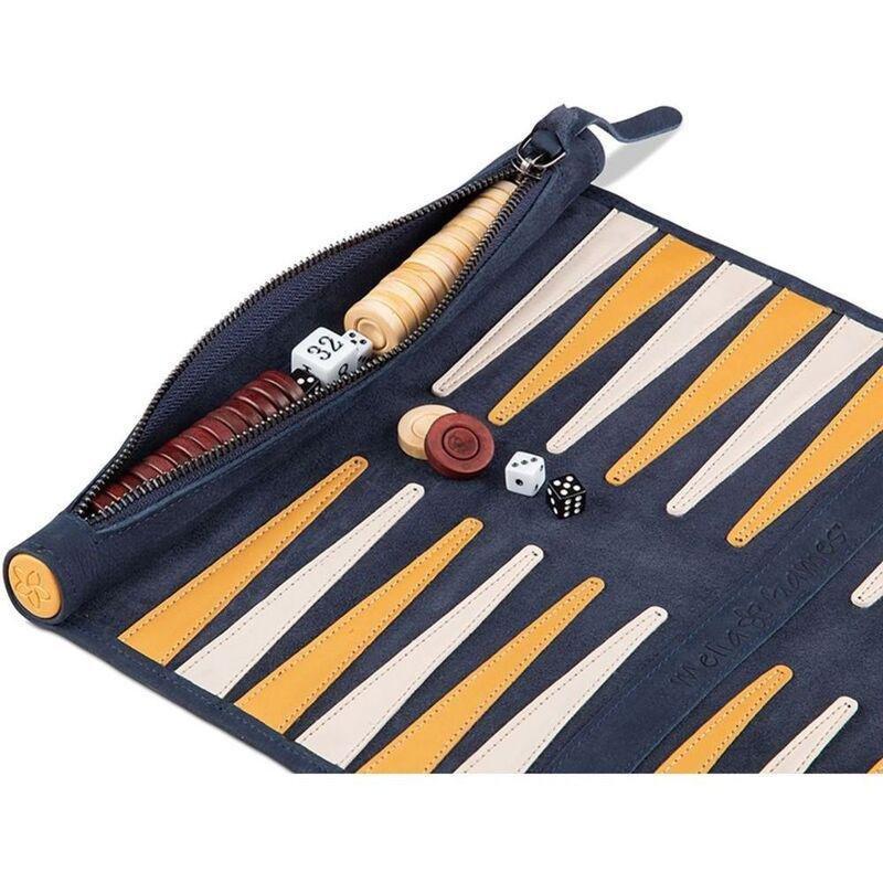Melia Games Backgammon Travel Roll Up Leather Set - Canarias, , large image number 3