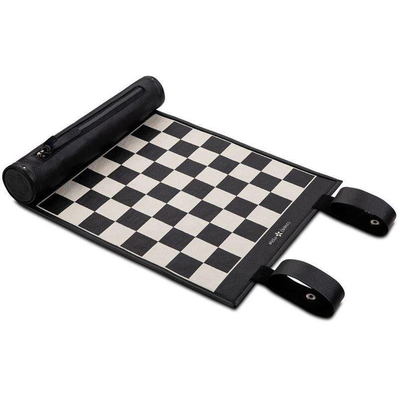 Melia Games Magnetic Chess Roll Up Leather Set - Black & White, , large image number 3