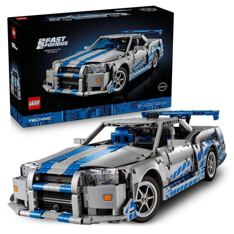LEGO Technic 2 Fast 2 Furious Nissan Skyline GT-R (R34) Car Model Kit - 42110 (264 Pieces), , medium