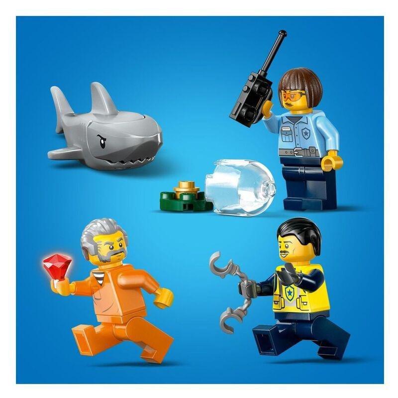 LEGO City Police Boat Chase Toy with a Floatable Speedboat and Dinghy - 60456 (264 Pieces), , large image number 1