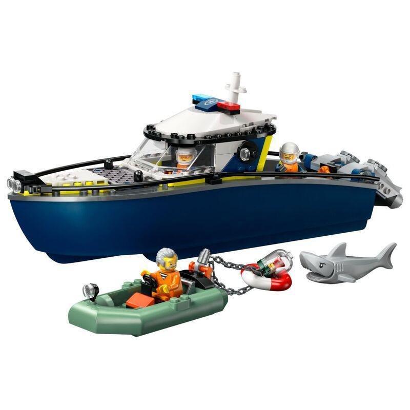LEGO City Police Boat Chase Toy with a Floatable Speedboat and Dinghy - 60456 (264 Pieces), , large image number 2