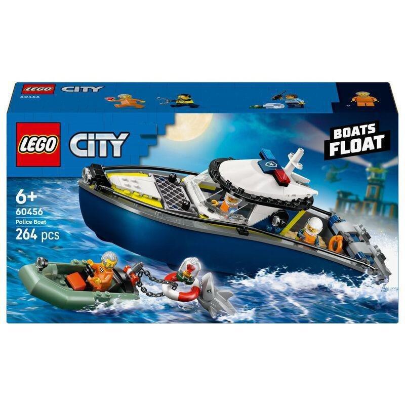 LEGO City Police Boat Chase Toy with a Floatable Speedboat and Dinghy - 60456 (264 Pieces), , large image number 3