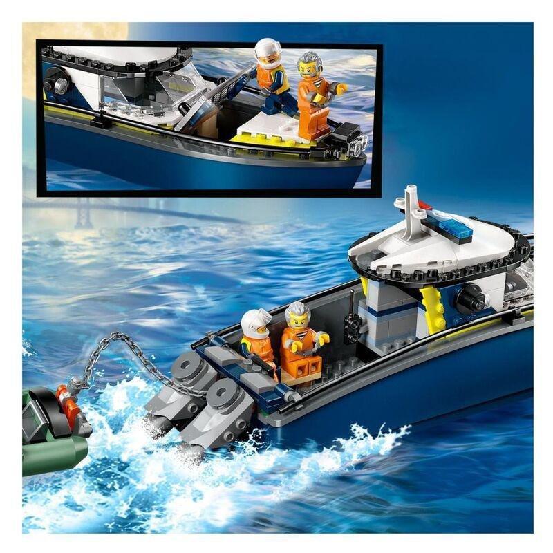 LEGO City Police Boat Chase Toy with a Floatable Speedboat and Dinghy - 60456 (264 Pieces), , large image number 6