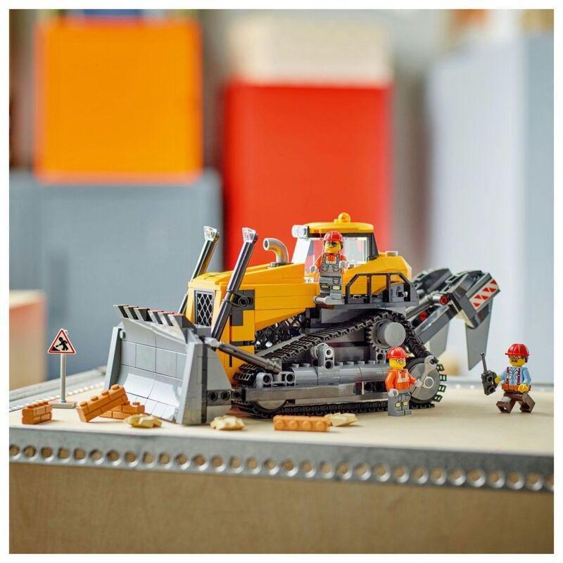 LEGO City Yellow Bulldozer Construction Site Building Toy Playset - 60466 (665 Pieces), , large image number 2