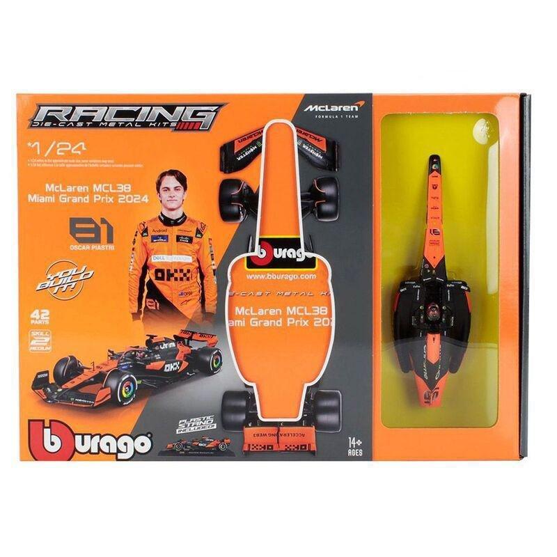 Bburago Formula 1 Mclaren Team Mcl38 1.24 Model Kit With Helmet & Plastic Stand Die Cast, , medium