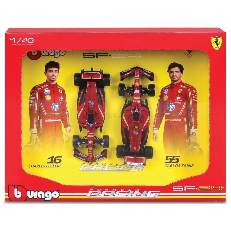 Bburago Formula1 Ferrari Sf-24 - 2-Pk 1.43 Without Helmet & Plastic Stand Die Cast, , large image number 0