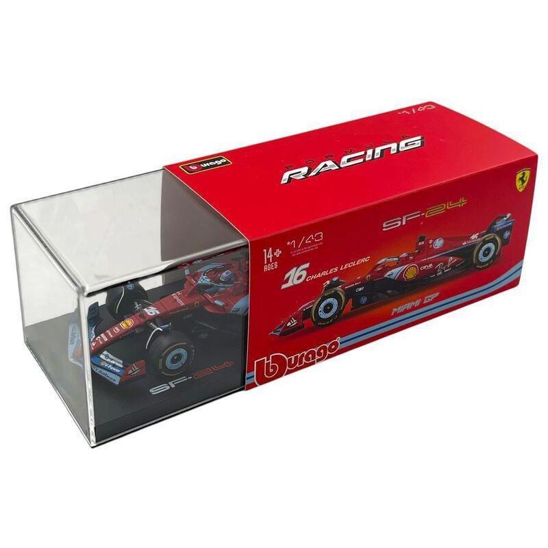 Bburago Formula 1 Ferrari Miami Gp Sf-24 1.43 With Helmet & Plastic Stand Die Cast, , large image number 3