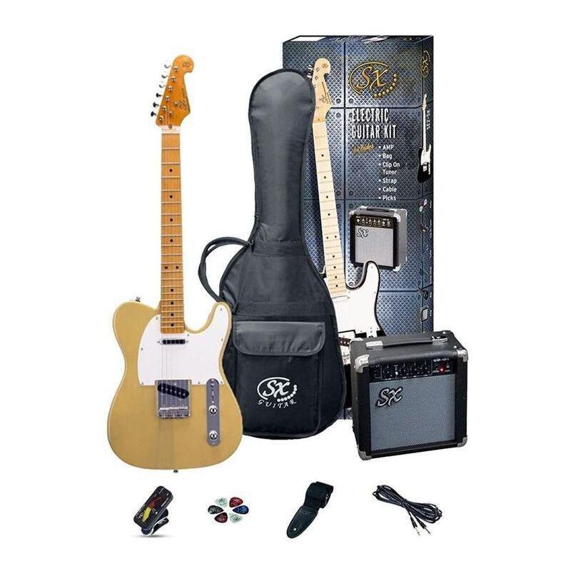 SX Guitar SE2-SK-BSB Se2 Electric Package Guitar - Butter Scotch Blonde, , large image number 0