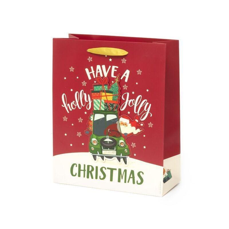 Legami Christmas Gift Bag Large Santa's Car, , large image number 0