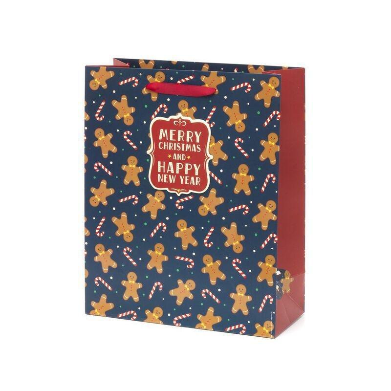 Legami Christmas Gift Bag Large Gingerbread Men, , large image number 0