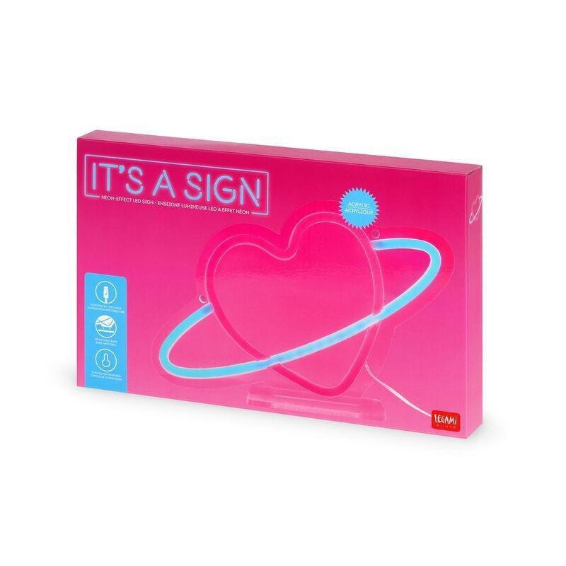 Legami Neon-Effect LED Sign - It's a Sign - Planet Heart, , large image number 6