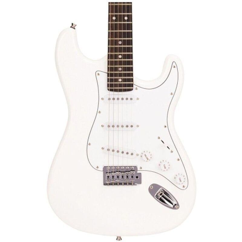 SX Guitar SE1-SK-WT Stratocaster Electric Package Guitar - White, , large image number 1
