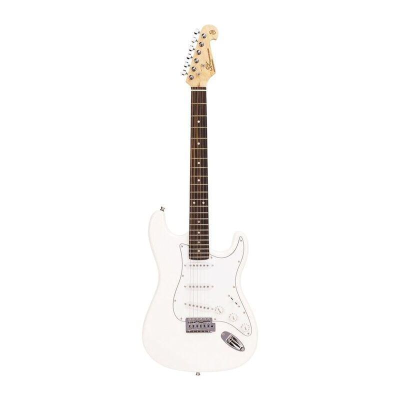 SX Guitar SE1-SK-WT Stratocaster Electric Package Guitar - White, , large image number 2