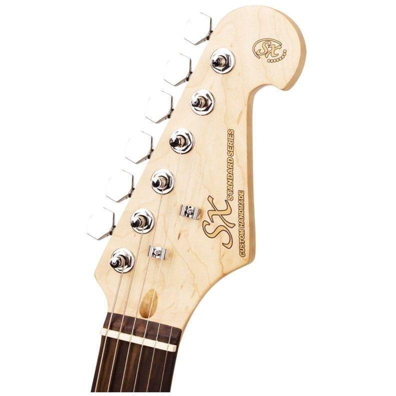 SX Guitar SE1-SK-WT Stratocaster Electric Package Guitar - White, , large image number 3