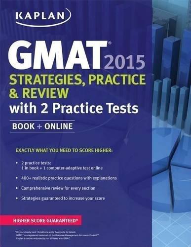 Kaplan Gmat 2015 Strategies Practice And Review With 2 Practice Tests: Book + Online (Kaplan Test | Kaplan, , large image number 0