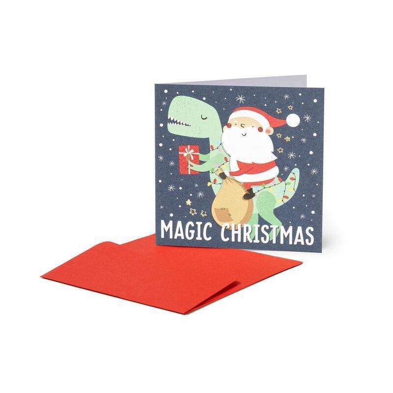 Legami Christmas Greeting Card Santasaurus (7 x 7cm), , large image number 0