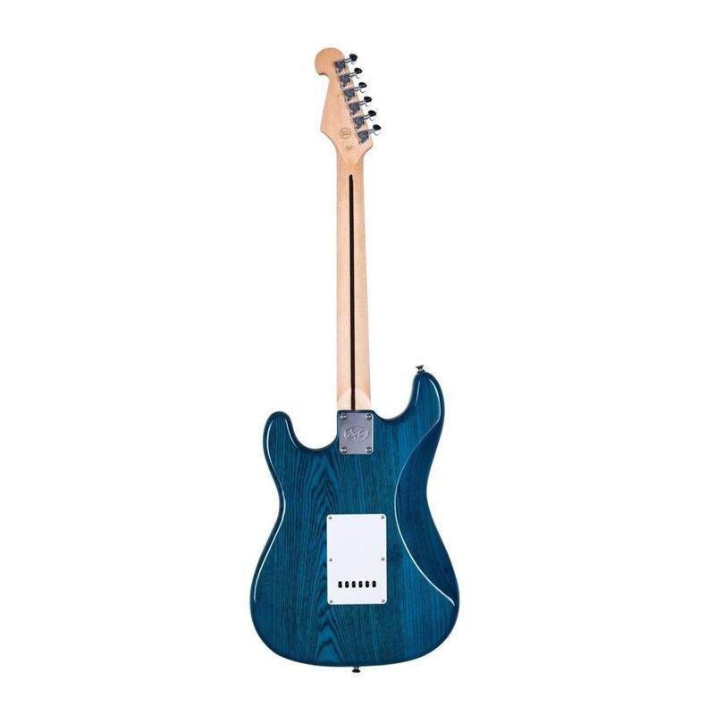 SX Guitar SST/ASH/TBU Ash Series Stallion Electric Guitar - Trans Blue, , large image number 2