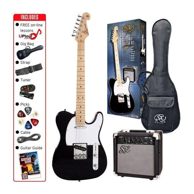SX Guitar SE2-SK-BK Se2 Electric Package Guitar - Black, , large image number 0