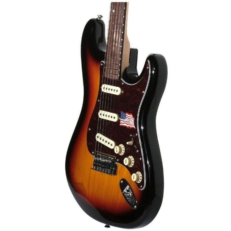 SX Guitar SST/ASH/R/3TS American Swamp Ash Hollowbody Electric Guitar - Sunburst, , large image number 0