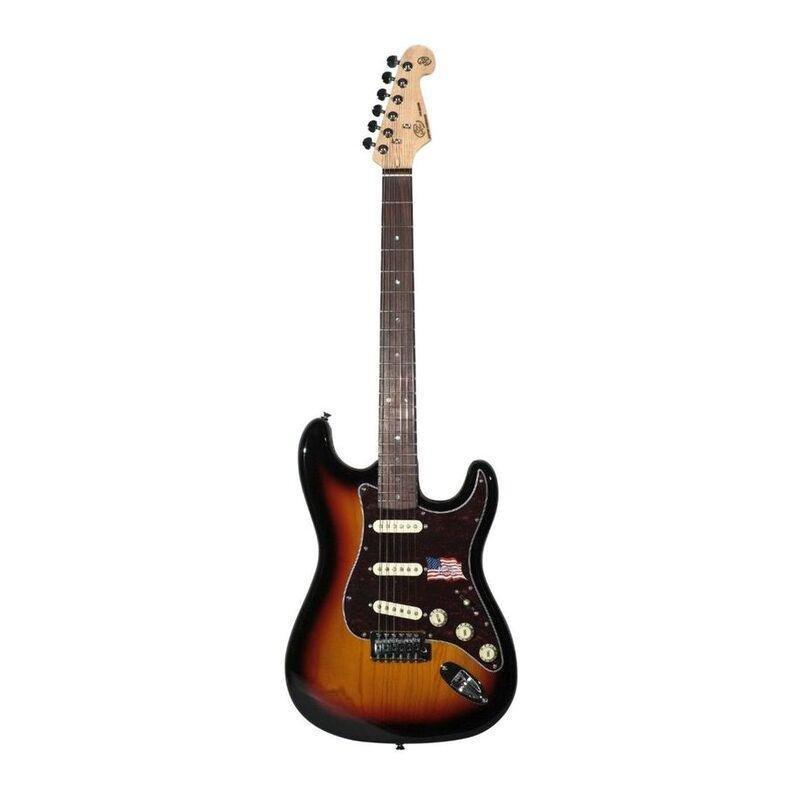 SX Guitar SST/ASH/R/3TS American Swamp Ash Hollowbody Electric Guitar - Sunburst, , large image number 1