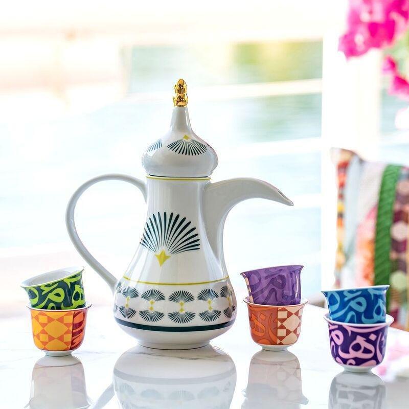 Silsal Bahja Dallah & 8 Arabic Coffee Cups Gift Box, , large image number 3
