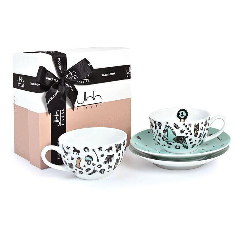 Silsal Al Khail Teacups And Saucers (Set Of 2), , large image number 0