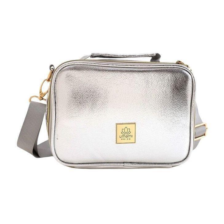 Umami Prive Insulated Leather Lunch Bag Shiny Silver, , large image number 0