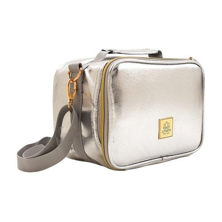 Umami Prive Insulated Leather Lunch Bag Shiny Silver, , large image number 1