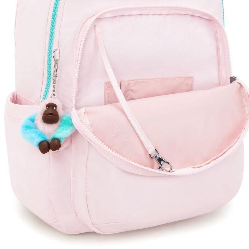Kipling Seoul College Extra Sea Pink Met Backpacks, , large image number 4