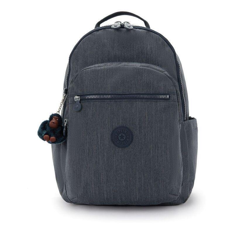 Kipling Seoul College Extra Marine Navy Backpacks, , medium