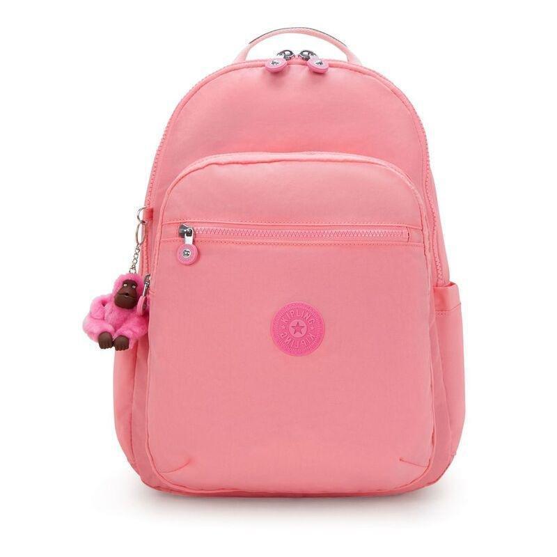 Kipling Seoul College Extra Coral Sea Backpacks, , medium