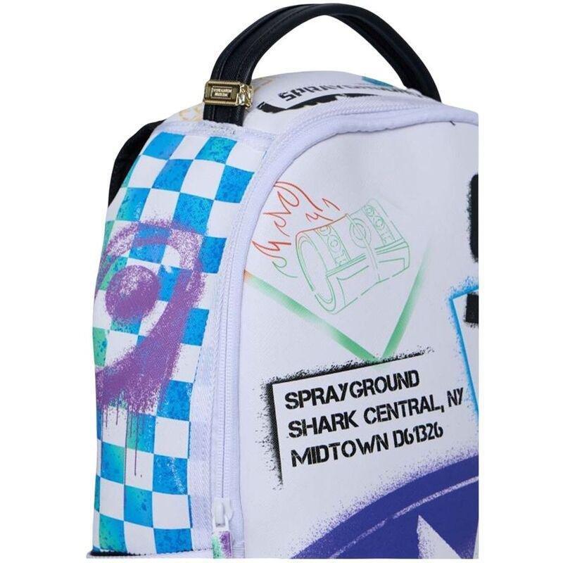 Sprayground Shark Central Stencils White DLXSV Backpack, , large image number 1